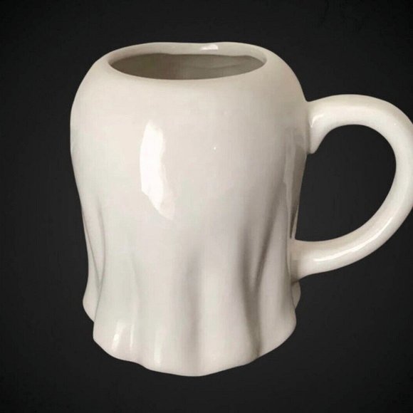 NEW RARE Halloween Ghost Mug holding a Jack O Lantern Mug 16 OZ Ceramic - Picture 4 of 6